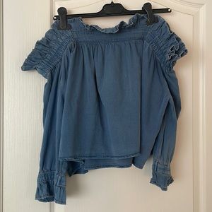 ASOS Denim Off the Shoulder Top